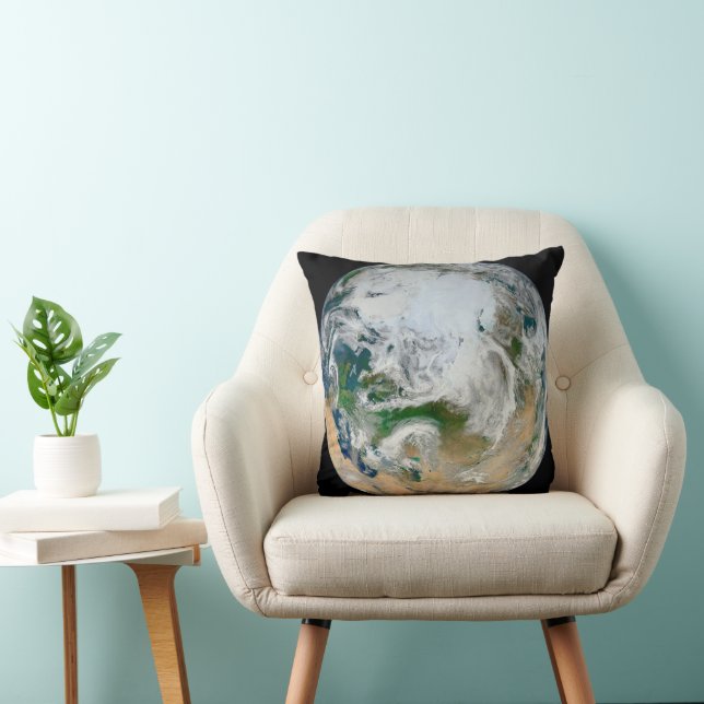 Earth Showing The Arctic, Europe And Asia. Cushion (Chair)