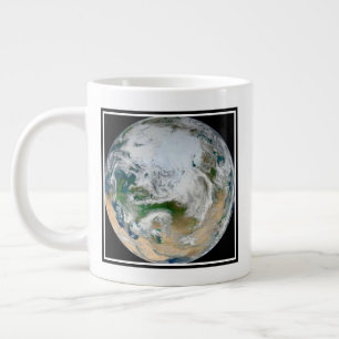 Earth Showing The Arctic, Europe And Asia. Large Coffee Mug