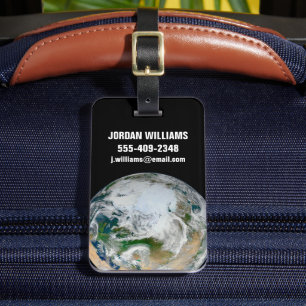 Earth Showing The Arctic, Europe And Asia. Luggage Tag