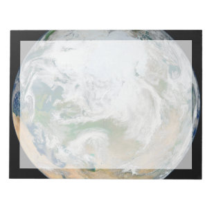 Earth Showing The Arctic, Europe And Asia. Notepad