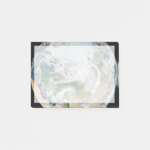 Earth Showing The Arctic, Europe And Asia. Post-it Notes