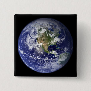 Earth showing the western hemisphere 15 cm square badge