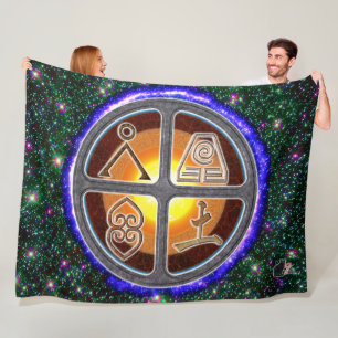Earth Signs Fleece Blanket