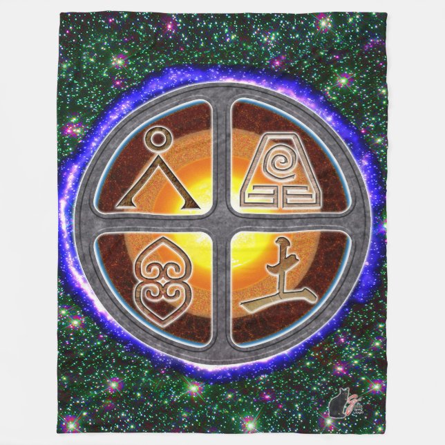 Earth Signs Fleece Blanket (Front)