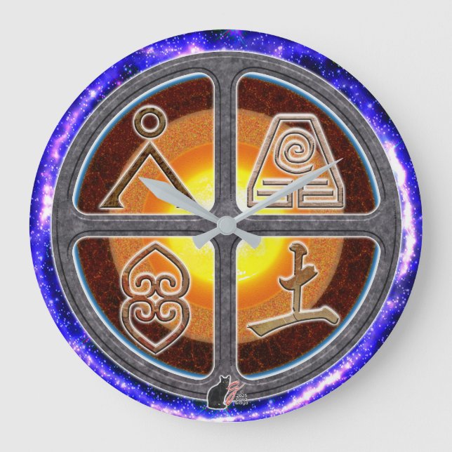 Earth Signs Large Clock (Front)