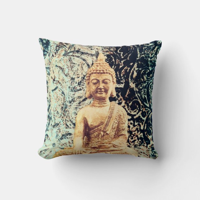 Earth Sitting Buddha Elegant Zen Enlightenment Cushion (Front)