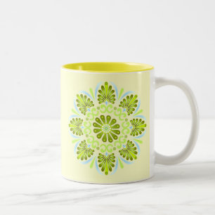 Earth & Sky Mandala on Yellow Mug