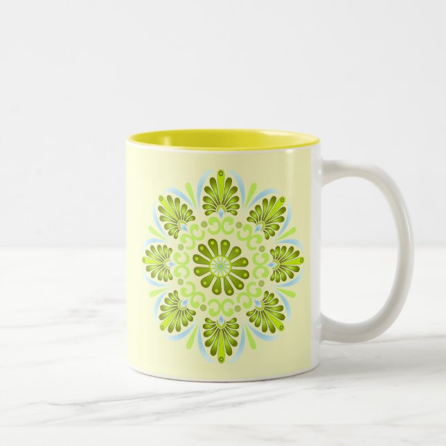 Earth & Sky Mandala on Yellow Mug (Right)