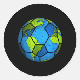Earth Soccer Ball Earth Day Favours Funny Earth Da Classic Round Sticker