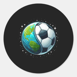 Earth Soccer Earth Day Footll Sports Men Womens Ki Classic Round Sticker