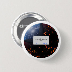 Earth Storage Almost Full 6 Cm Round Badge