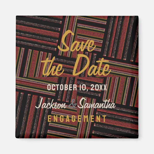 Earth Stripes Save the Date Magnet (Front)