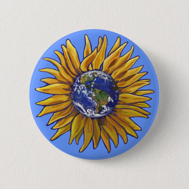 Earth Sunflower Button (Front)