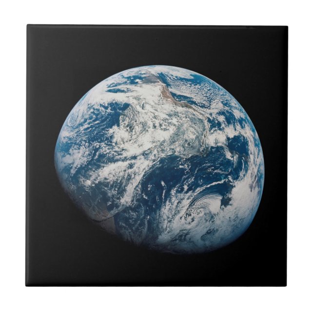 Earth Taken From The Aollo 8 Spacecraft. Ceramic Tile (Front)