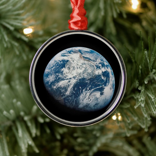 Earth Taken From The Aollo 8 Spacecraft. Metal Ornament (Tree)