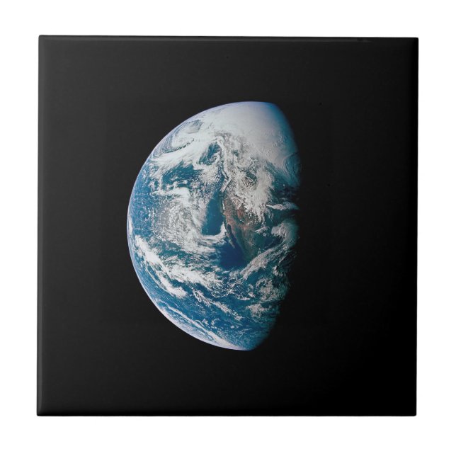 Earth Taken From The Apollo 13 Spacecraft. Ceramic Tile (Front)