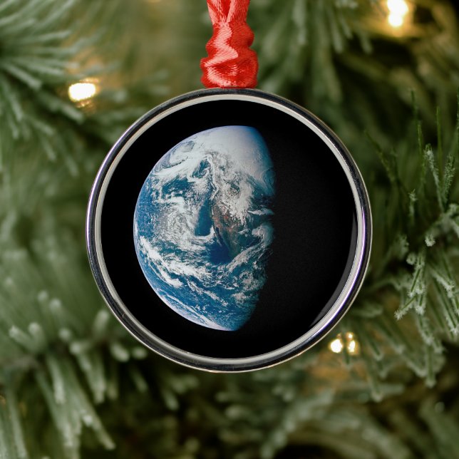 Earth Taken From The Apollo 13 Spacecraft. Metal Ornament (Tree)