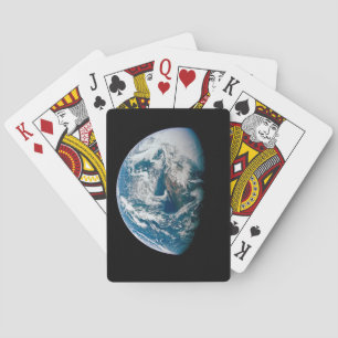 Earth Taken From The Apollo 13 Spacecraft. Playing Cards