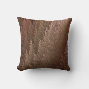 Earth Tartan Feather Pattern Design Throw Pillow