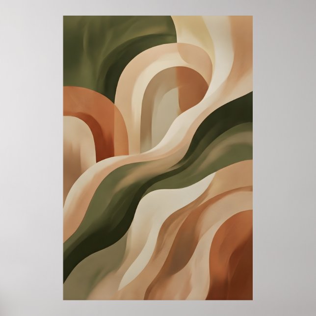 Earth Terracotta Abstract Wall Art Gallery Poster  (Front)