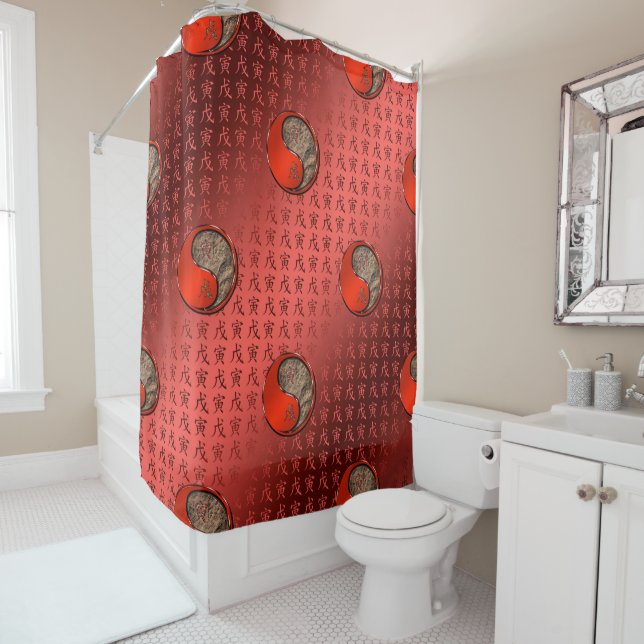 Earth Tiger Shower Curtain (In Situ)
