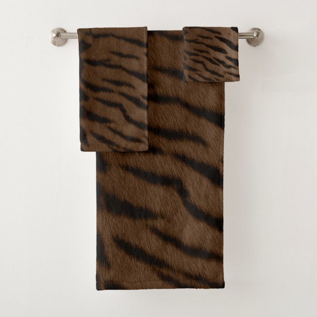 Earth Tiger Skin Print Bath Towel Set (Insitu)