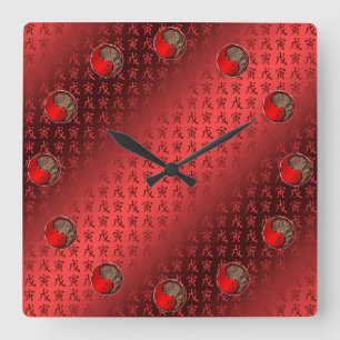 Earth Tiger Square Wall Clock