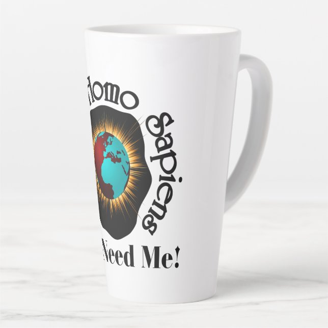 Earth To Homo Sapiens Earth Day Quote Latte Mug (Right Angle)