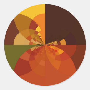 Earth Tone Abstract Colour Art Print Design Classic Round Sticker