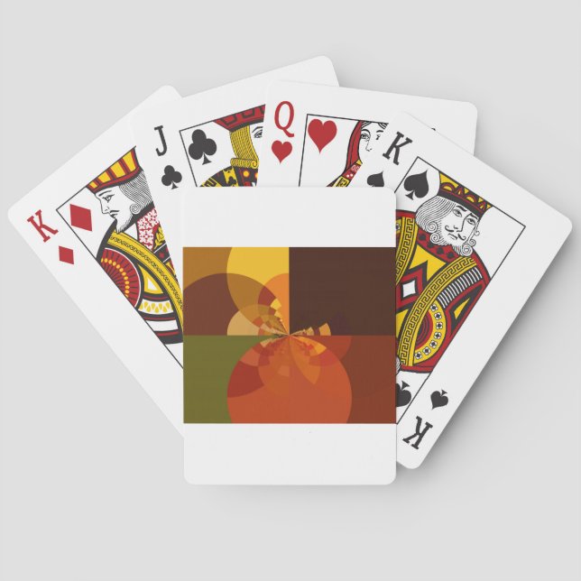 Earth Tone Abstract Colour Art Print Design Playing Cards (Back)