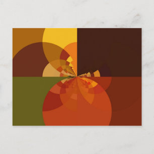 Earth Tone Abstract Colour Art Print Design Postcard