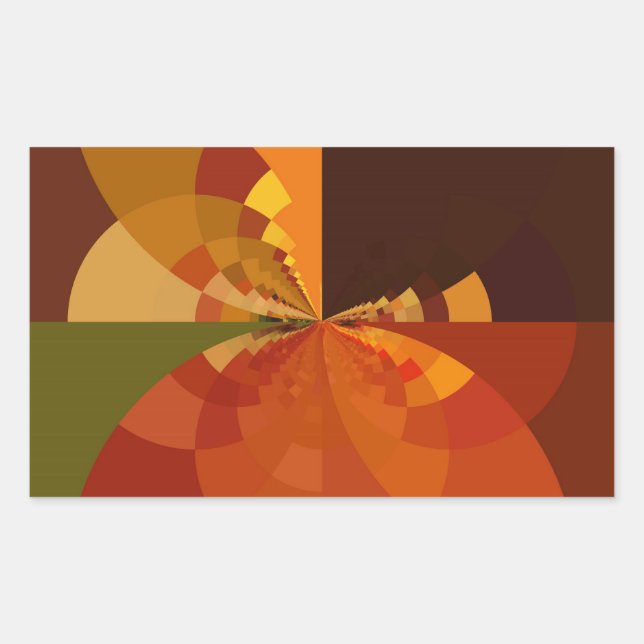 Earth Tone Abstract Colour Art Print Design Rectangular Sticker (Front)