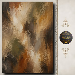 Earth Tone Abstract Decoupage Neutral Texture Tissue Paper