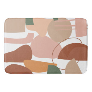 Earth Tone Abstract Pattern Bath Mat