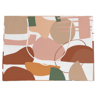 Earth Tone Abstract Pattern Large Gift Bag