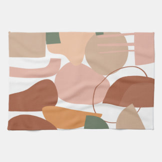 Earth Tone Abstract Pattern Tea Towel