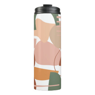 Earth Tone Abstract Pattern Thermal Tumbler