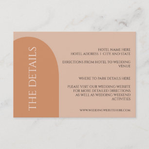 EARTH TONE ARCH WEDDING DETAILS ENCLOSURE CARD