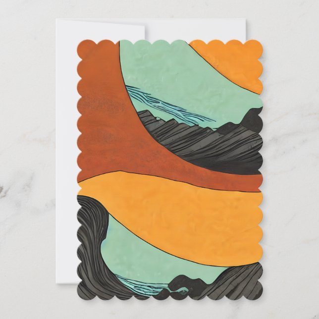 Earth Tone Beach Inked Invitation (Front)