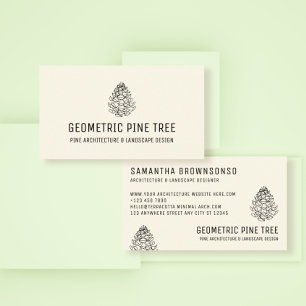 Earth Tone Beige Forest Tree Rustic Pine Cone Business Card