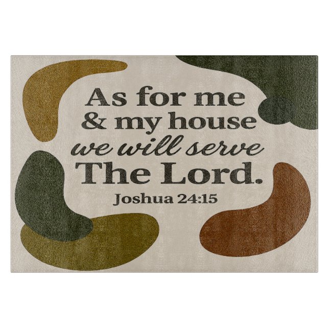 Earth Tone Bible Verse Glass Cutting Board (Front)