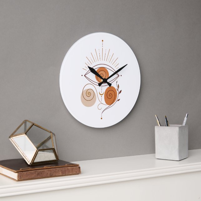 Earth Tone Boho Aesthetics Wall Clock (Office)