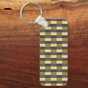 Earth Tone Color Pattern with Ochre Key Ring