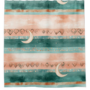 Earth Tone Crescent Moon for Lunar Enthusiasts Shower Curtain