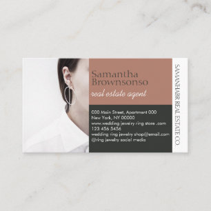 Earth Tone Custom Photo Real Estate Agency Business Card