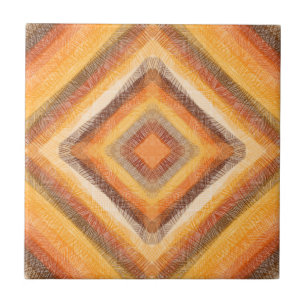 Earth Tone Diamond Square Ceramic Tile