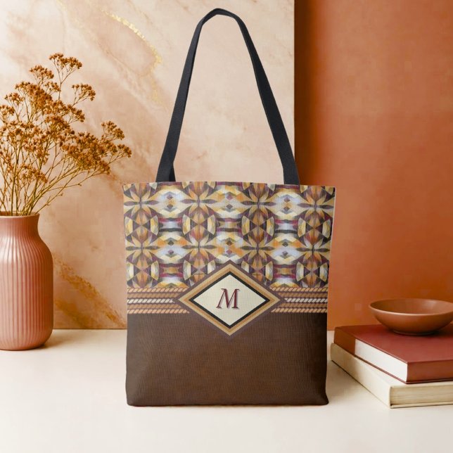 Earth Tone Diamond Tote Bag (Creator Uploaded)