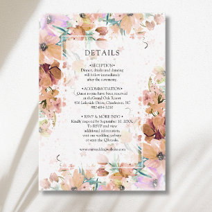 Earth Tone Floral Botanical Romance Details Enclosure Card