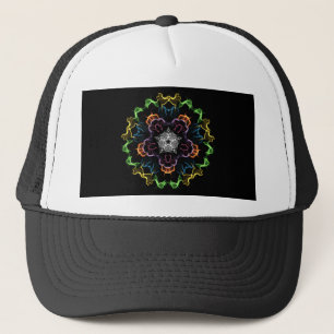 Earth-tone Flower Mandala Trucker Hat