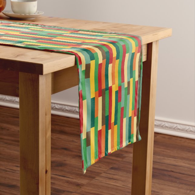 Earth tone geometric elegant table runner (In Situ)